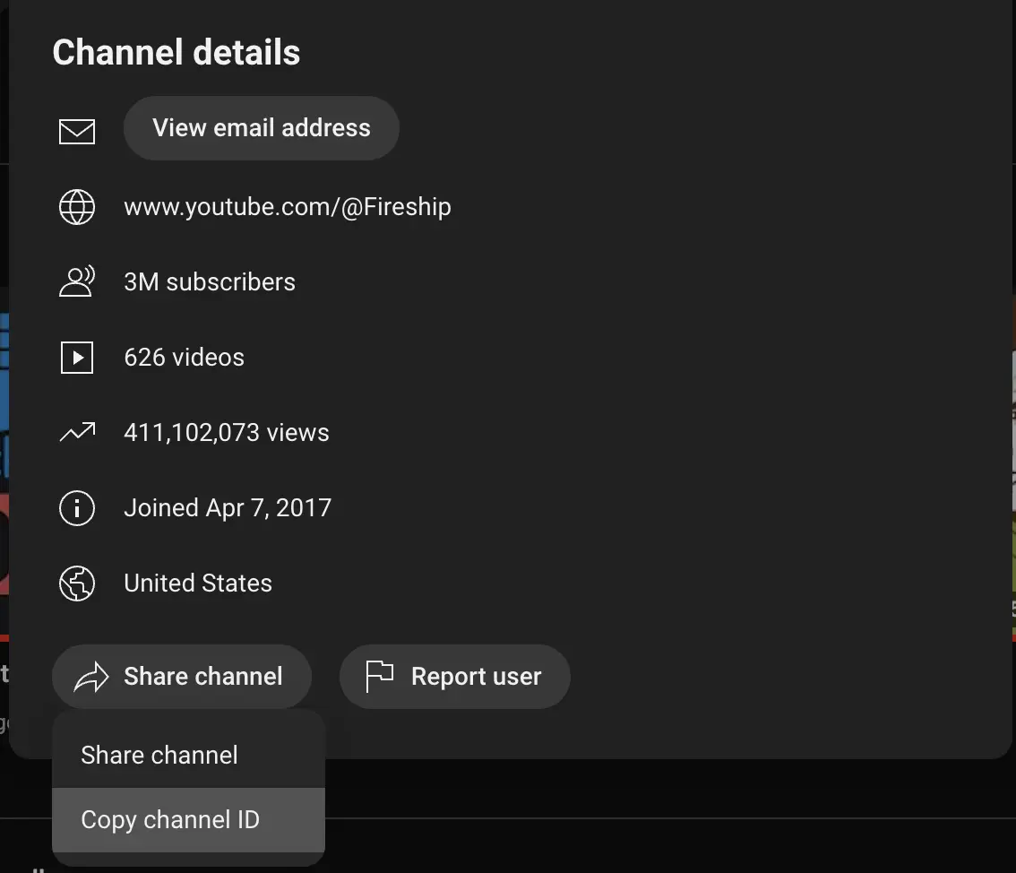 copy channel id